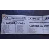 Boleta Ucede Lista 20 1993 Prov. Buenos Aires