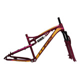 Cuadro Y Tijera Bicicleta Aluminio Alurock Luger Rodada 26 Color Rosa Talla Del Cuadro Unitalla