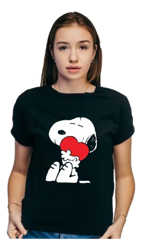 Remera Snoopy - Manga Corta Unisex Cuello Redondo