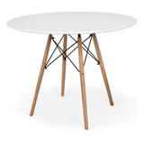 Mesa Charles Eames Eiffel 90cm Redonda Madeira Mdf Tx Casa