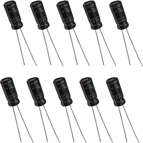 Capacitor Eletrolítico 10uf 25v - 10 Peças