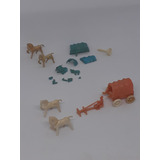 Miniatura Carruagem Plástico Cavalos Brinde Caixinha Segredo
