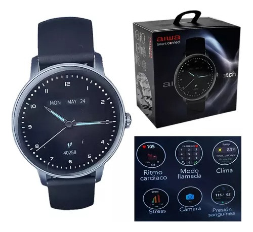 Smartwatch Aiwa Aiwatch Awsr13 Llamadas Ip67 Asistente Voz Color De La Caja Negro Color Del Bisel Plateado