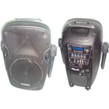 Bafle Gbr Powered 1090 Bateria Recargable Mp3 Usb Sd Bluetooth 220v Fm Lee Carpetas 2 Microfonos Display Lcd Mijalshop