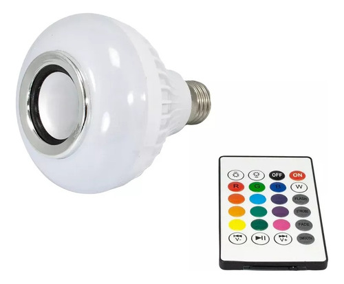 Foco Led Bocina Bluetooth 12w Rgb Bombilla Led Inteligente