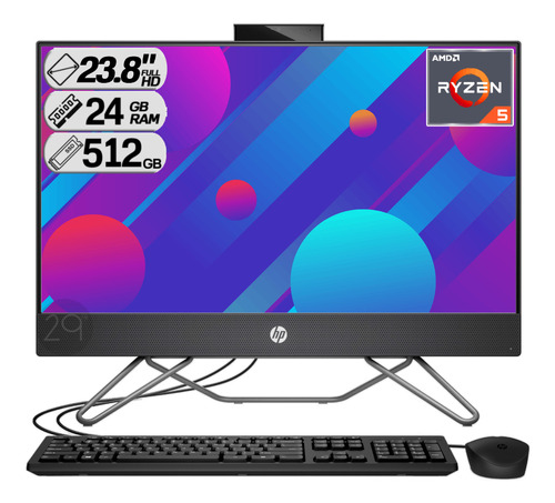 Todo En Uno Hp Aio Pc Ryzen 5 Memoria Ram 24gb + Ssd 512gb