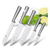 Set De 5 Cuchillos De Cocina Japonés De Acero Inoxidable