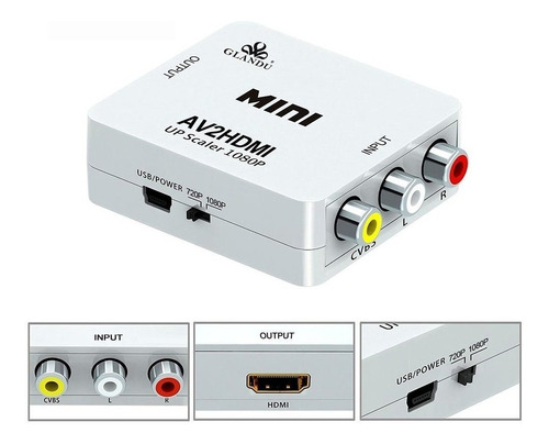 Adaptador Conversor Av Rca A Hdmi - Hais