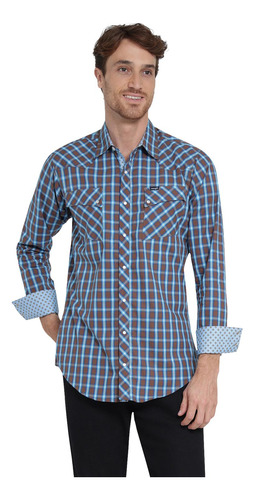 Camisa Vaquera Hombre Wrangler Slim Fit Manga Larga 4az