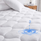  Waterproof Queen Mattress Pad Quilted Pillow Top With ...