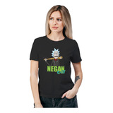 Polera Mujer Rick And Morty Negan Algodón Orgánico Wiwi