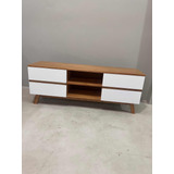 Rack Tv Mueble Tv Madera Paraiso Laqueado Blanco