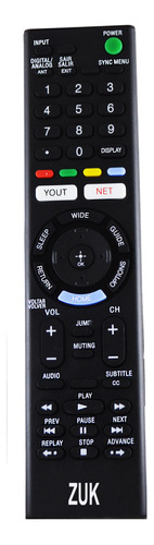 Control Remoto Tv Led Smart Para Sony 557 Netflix Yotube Zuk