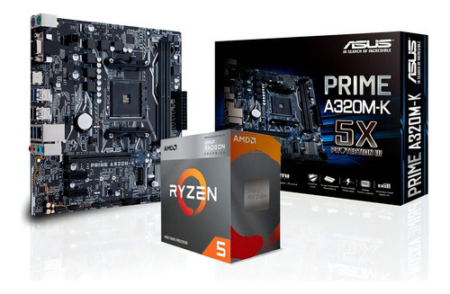 Kit De Actualizacion Gamer Ryzen 5 4600g + Mb A320m-k Color Negro