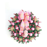 Guirlanda De Natal Rosa&dourado Pássaro Decoração Luxo 60cm