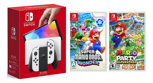 Nintendo Switch Oled 64gb Blanco+mariopartys Mariobroswonder