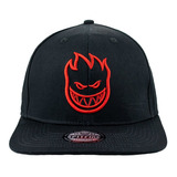 Gorro Spitfire Snapback Plano Big Head Negro-rojo