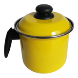 Leiteira Esmaltada 1,8 L Com Tampa Cores Lindas Cor Amarelo