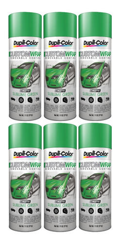 Paq 6 Pinturas Para Auto Color Verde Mate Spray Dupli-color