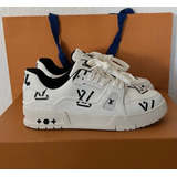 Tenis Louis Vuitton Blanco Negro Trainer Talla 25.5 26 Cm 