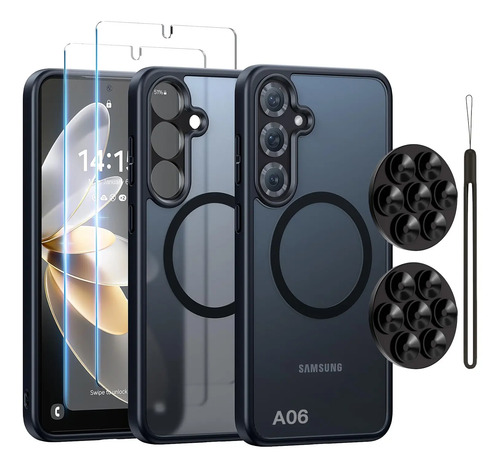 Kit Funda Para Samsung Galaxy A Serie Uso Rudo Magnética Protectora Anticaída Case+protección Lentes+mica*2+taza De Succión*2+colgante*1
