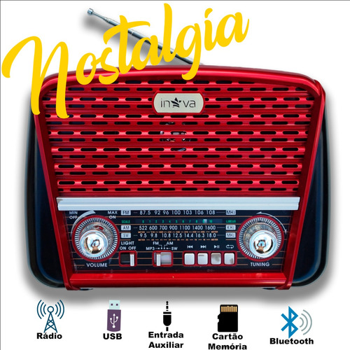 Radio Am Fm Bluetooth Retro Vintagem Usb Tipo Madeira Antigo