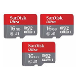Sandisk 16gb 3-pack Ultra Microsdhc Uhs-i Memory Card (3x16g