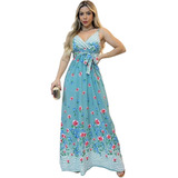 Vestido Feminino  Floral Alcinha Ajustável Com Bojo Verão