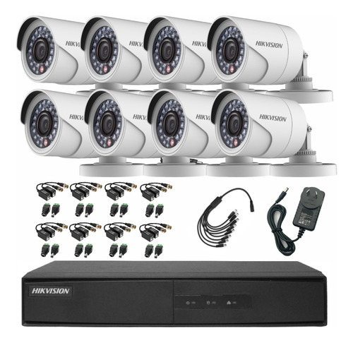 Kit Seguridad Dvr 16ch Hikvision 720p + 8 Camaras 1mp Cctv