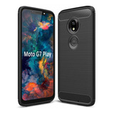 Funda Fibra Carbono Compatible Con Motorola Moto G7 Play