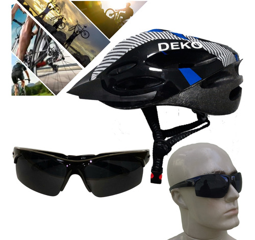 Capacete Ciclismo Bike Sinalizador Led Proteçao Oculos Ca