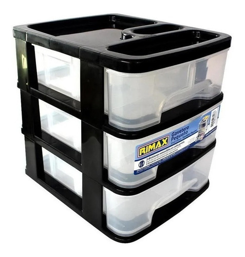 Caja Organizadora Pequeña De 3 Niveles Negro Rimax