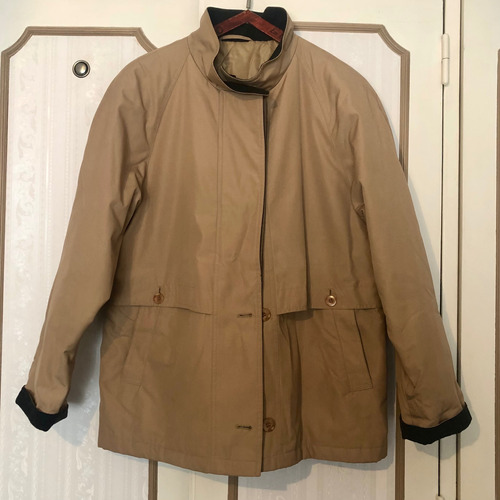 Campera Clásica Saco Impermeable Mujer Beige Importada T. L