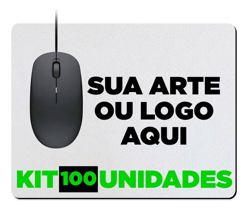 Kit 100 Mouse Pad Personalizado Com Sua Ideia Mousepad 19x23