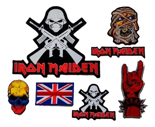 Parches Bordados Iron Maiden, Banda Heavy Metal X 6 Unidades