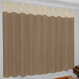 Cortina Oxford Bicolor De Sala/quarto 3 00x2 50 Com Ilhós