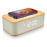Doquo Reloj Despertador Digital Con Altavoz Bluetooth, Reloj