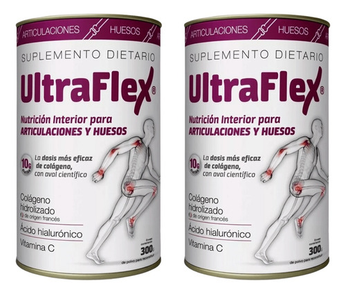 Ultraflex Colágeno Hidrolizado X 300 Grs. Combo X 2 Oferta!