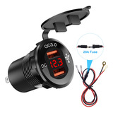 Cargador Usb De 12 A 24 V Para Coche Moto Dual Qc3.0 Puerto