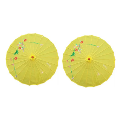 2 Sombrillas Paraguas China Tela Para Boda Fiesta Decoración Color Amarillo Claro | MercadoLibre