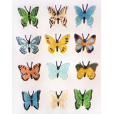 Mariposas Plástico Insectos Jardín X 12 Deco Torta Souvenir