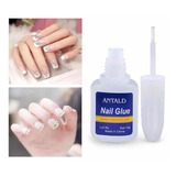 Pegamento Uñas Nail Glue Para Tips Decos Con Pincel 10ml