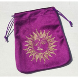 Bolso Tarot - Oráculo Terciopelo Violeta Luna Sol 17 X 15 Cm