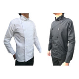 Chaqueta Chef Hombre Negra - Blanca. Antifluidos.