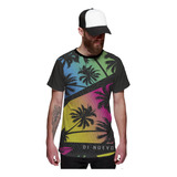 Camiseta Miami Beach Palmeiras Coloridas Swag