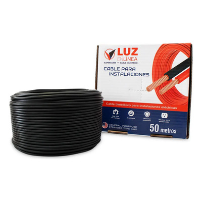 Cable Calibre 12 Para Casa Instalación Eléctrica Casa 50m Cubierta Negro | MercadoLibre