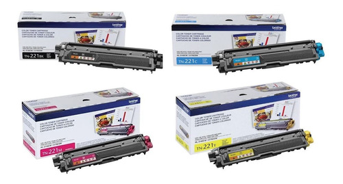 Toner Brother Tn-221 Negro/cyan/magenta/yellow Paquete De 4!