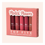 Italia Deluxe Lipstick Mousse Matte Set 5 Labiales Original