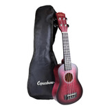 Ukulele Soprano Copacabana Cpuk 057 Rojo Sombreado Con Funda