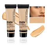 Paquete De 2 Cremas De Base Correctora Mate Sin Aceite, Base